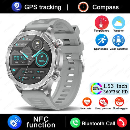 Smartwatch Deportivo con Llamadas Bluetooth, Pantalla AMOLED HD, GPS y Monitor de Salud IP68 - Compatible con Android e iOS