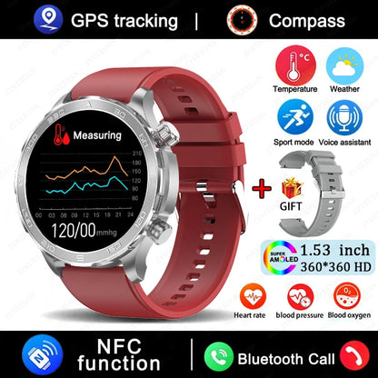 Smartwatch Deportivo con Llamadas Bluetooth, Pantalla AMOLED HD, GPS y Monitor de Salud IP68 - Compatible con Android e iOS