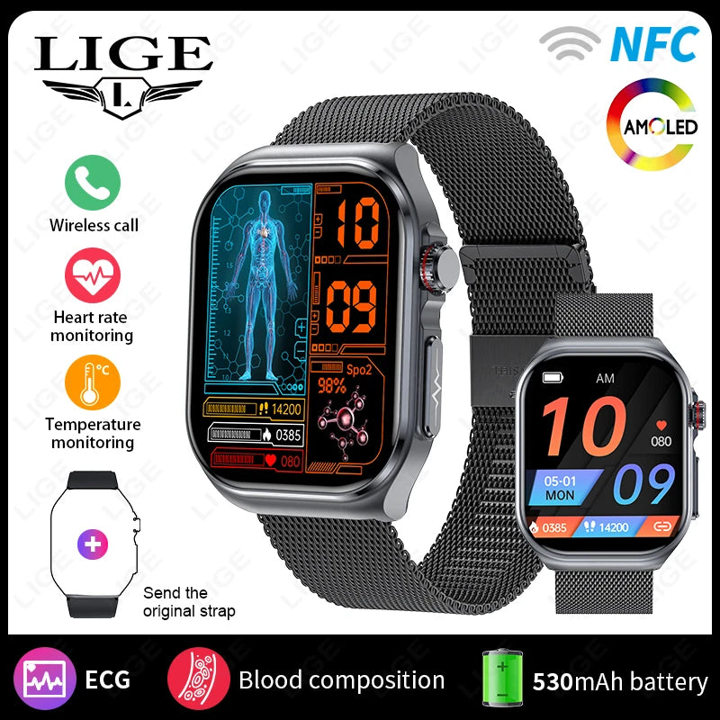 LIGE Smartwatch Premium - Monitoriza tu Salud con Precisión Médica