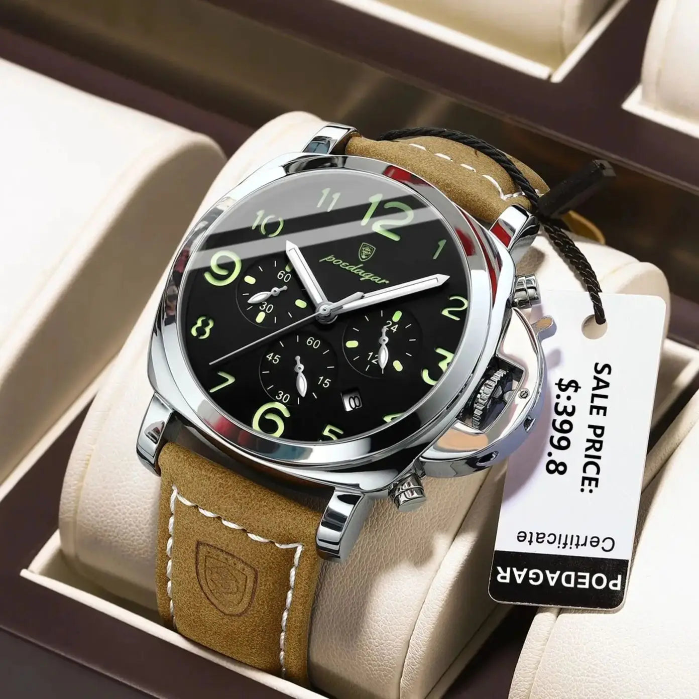 Reloj POEDAGAR 859: Estilo Militar con Toque de Elegancia