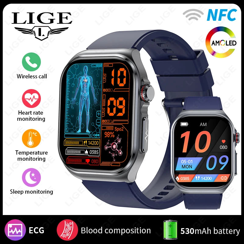 LIGE Smartwatch Premium - Monitoriza tu Salud con Precisión Médica