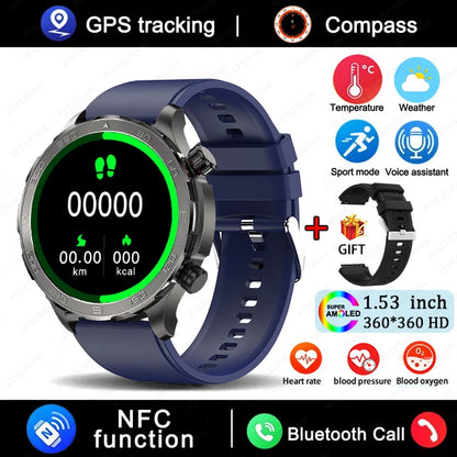 Smartwatch Deportivo con Llamadas Bluetooth, Pantalla AMOLED HD, GPS y Monitor de Salud IP68 - Compatible con Android e iOS