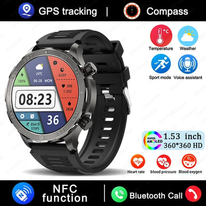 Smartwatch Deportivo con Llamadas Bluetooth, Pantalla AMOLED HD, GPS y Monitor de Salud IP68 - Compatible con Android e iOS