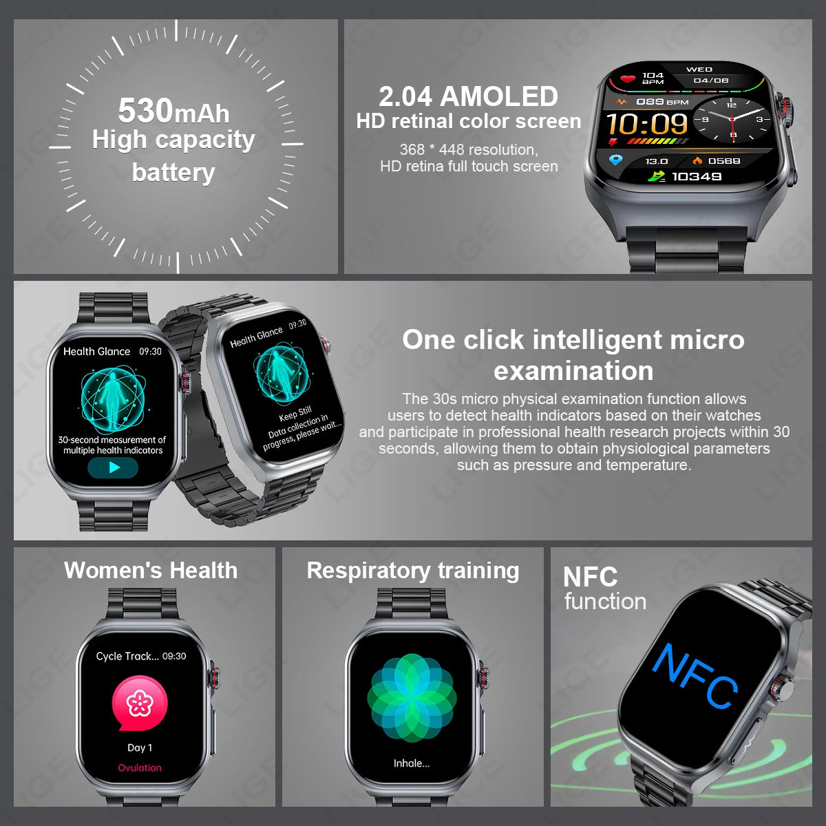 LIGE Smartwatch Premium - Monitoriza tu Salud con Precisión Médica