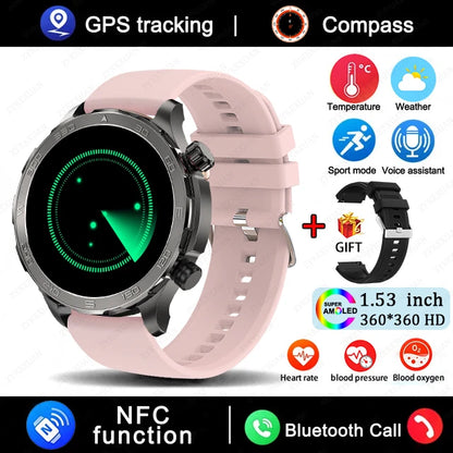 Smartwatch Deportivo con Llamadas Bluetooth, Pantalla AMOLED HD, GPS y Monitor de Salud IP68 - Compatible con Android e iOS