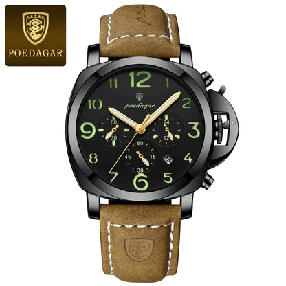 Reloj POEDAGAR 859: Estilo Militar con Toque de Elegancia