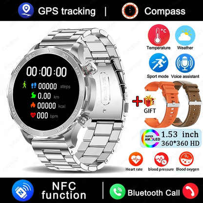 Smartwatch Deportivo con Llamadas Bluetooth, Pantalla AMOLED HD, GPS y Monitor de Salud IP68 - Compatible con Android e iOS