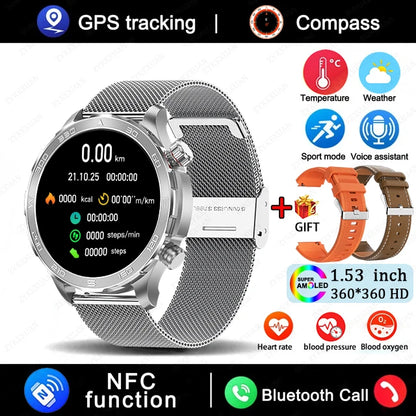 Smartwatch Deportivo con Llamadas Bluetooth, Pantalla AMOLED HD, GPS y Monitor de Salud IP68 - Compatible con Android e iOS