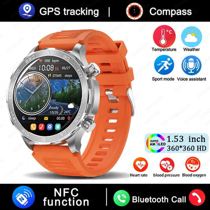 Smartwatch Deportivo con Llamadas Bluetooth, Pantalla AMOLED HD, GPS y Monitor de Salud IP68 - Compatible con Android e iOS