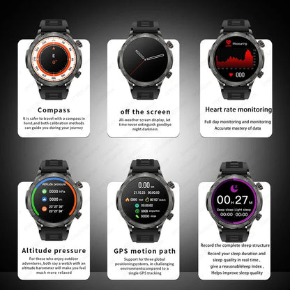 Smartwatch Deportivo con Llamadas Bluetooth, Pantalla AMOLED HD, GPS y Monitor de Salud IP68 - Compatible con Android e iOS